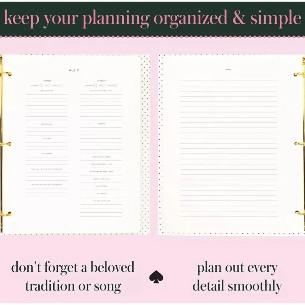 Kate Spade New York Bridal Planner It Started Out With a Kiss Wedding Planner